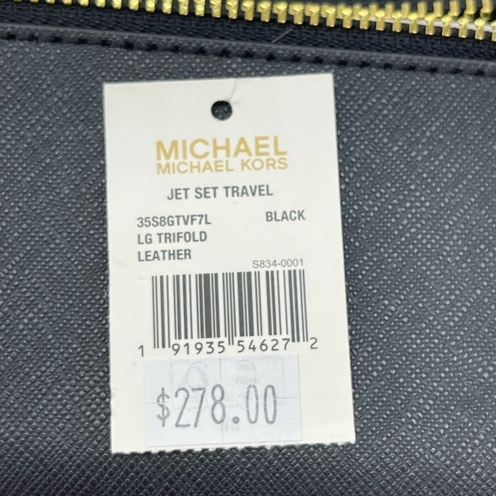 Michael Kors Large Trifold Wallet Black